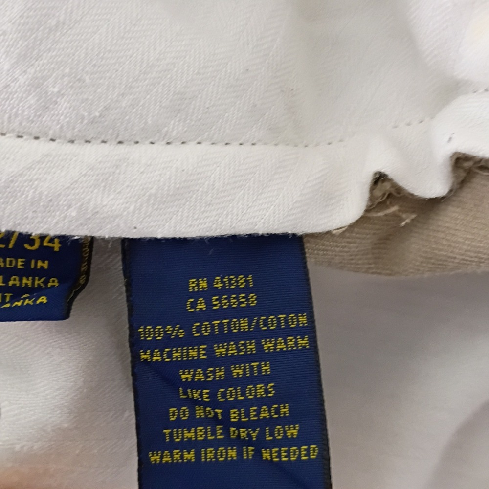 Polo Ralph Lauren Mens Slim Fit Chino Pants Tan Khaki Cotton 32x34 - Picture 7 of 16